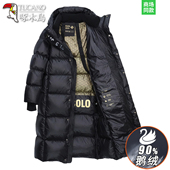 啄木鸟黑金羽绒服男女款 保暖加厚情侣外套 鹅绒中长款 2025新款 冬季