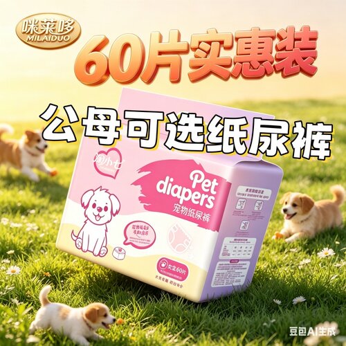防漏加厚公狗尿不湿母狗生理裤60片狗狗纸尿裤宠物吸水免洗大码款