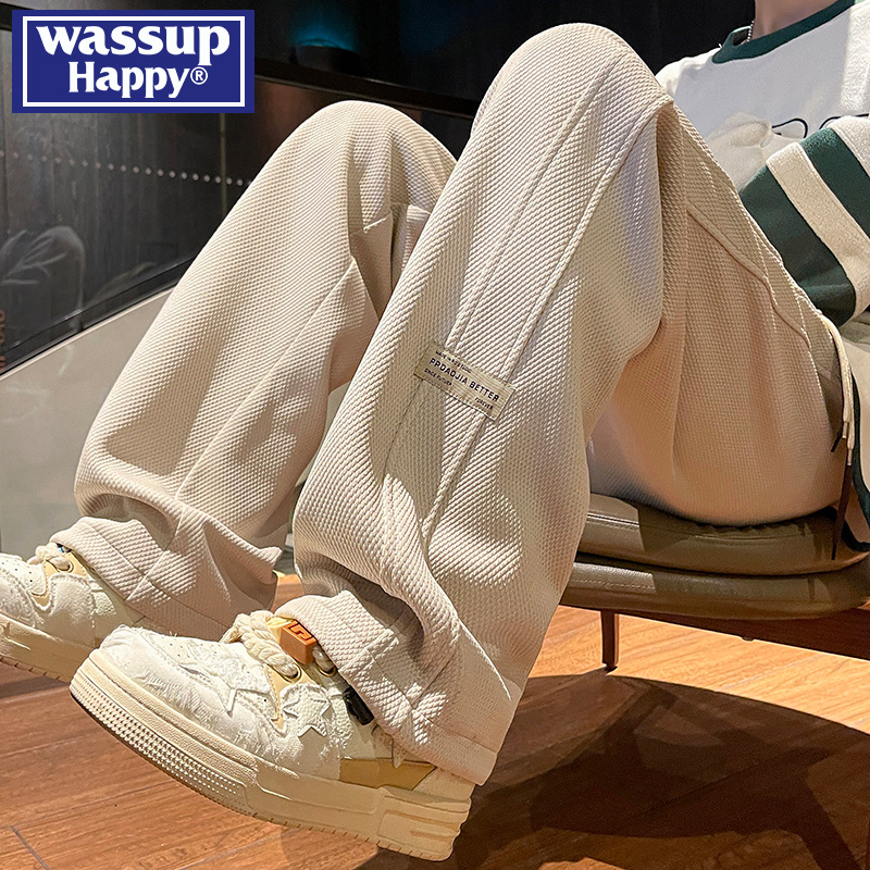 WASSUPHAPPY秋冬直筒休闲裤男