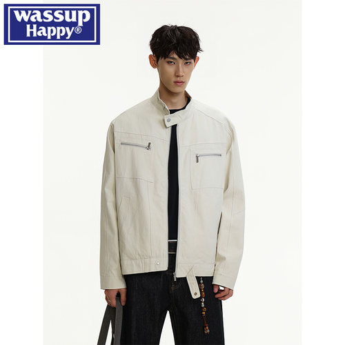 WASSUPHAPPY水洗帆布哈灵顿夹克