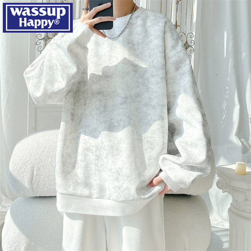 WASSUPHAPPY脏脏圆领卫衣外套男
