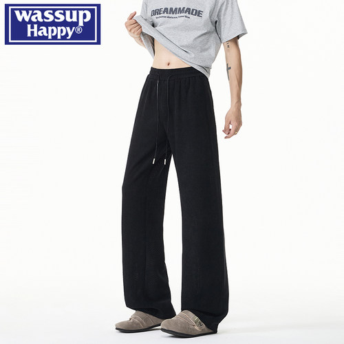 WASSUPHAPPY休闲裤子男宽松百搭