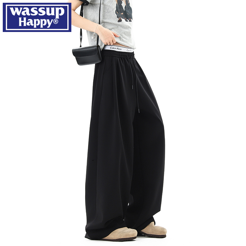 WASSUPHAPPY秋季直筒休闲裤子男