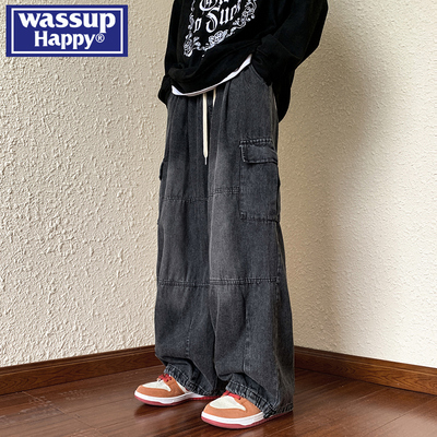 WASSUPHAPPY春秋季工装牛仔裤男