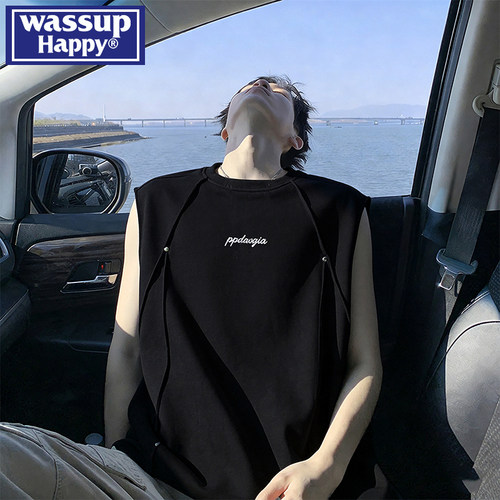 WASSUPHAPPY运动休闲无袖背心男