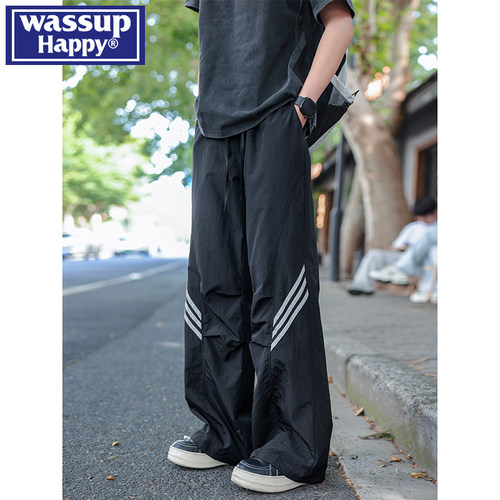 WASSUPHAPPY美式直筒休闲裤子男