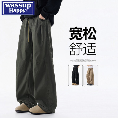 WASSUPHAPPY美式伞兵弯刀工装裤