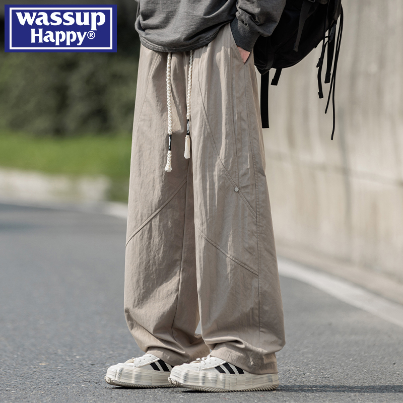 WASSUPHAPPY秋冬直筒休闲裤子男