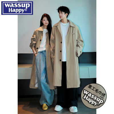 WASSUPHAPPY秋冬中长款风衣外套