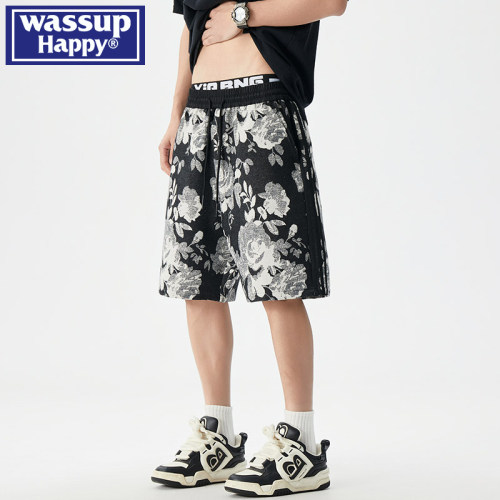 WASSUPHAPPY设计感提花短裤男士