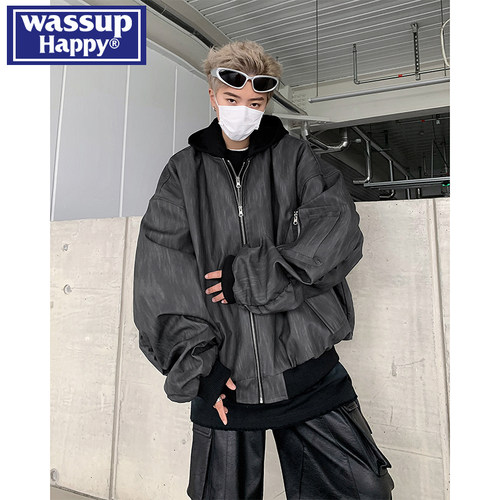 WASSUPHAPPY春秋连帽夹克外套男