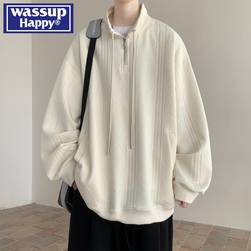 WASSUPHAPPY春秋季翻领卫衣男