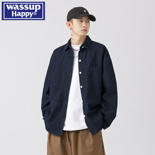 WASSUPHAPPY秋季长袖衬衫外套男
