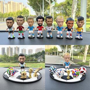足球明星汽车摆件车载摇头人偶模型车内饰品c罗梅西姆巴佩哈兰德