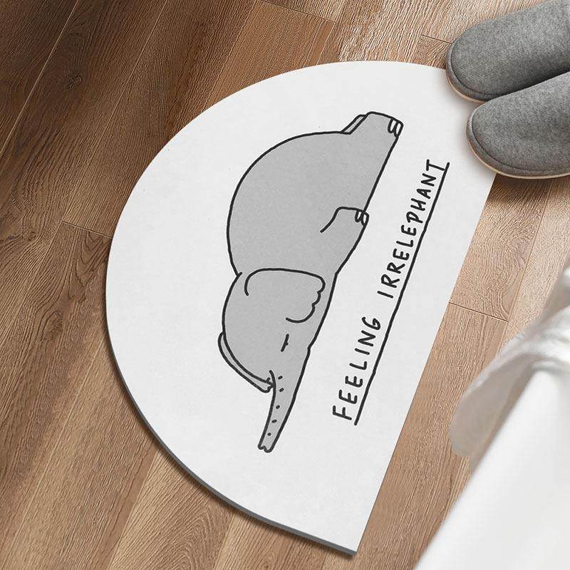 卡通半圆硅藻泥地垫 浴室吸水速干脚垫卫生间门口耐脏防滑垫子,居家布艺,家用脚垫,淘宝优惠券,粉丝福利购,淘宝优惠卷