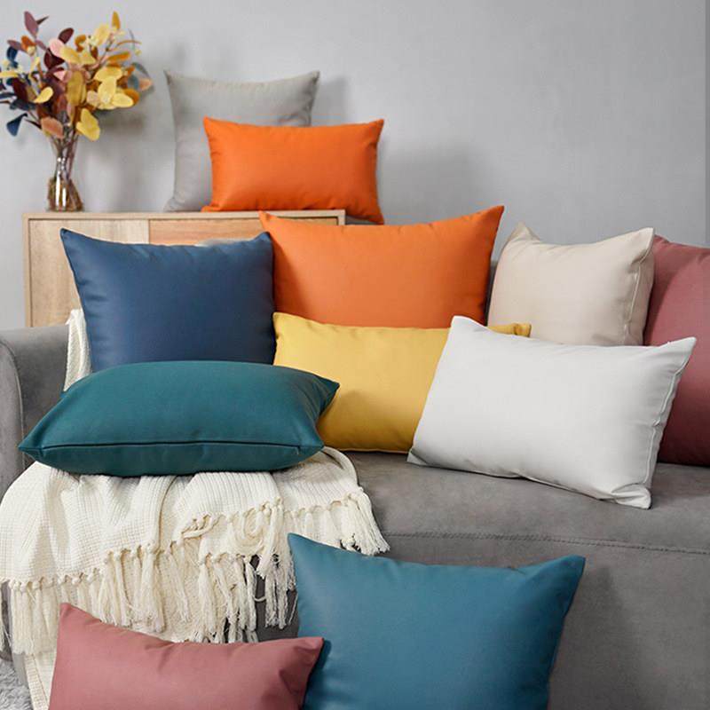 科技布抱枕长方形靠垫套沙发靠枕客厅轻奢高档大靠背腰枕橙色咕臣,居家布艺,靠垫/抱枕,淘宝优惠券,粉丝福利购,淘宝优惠卷