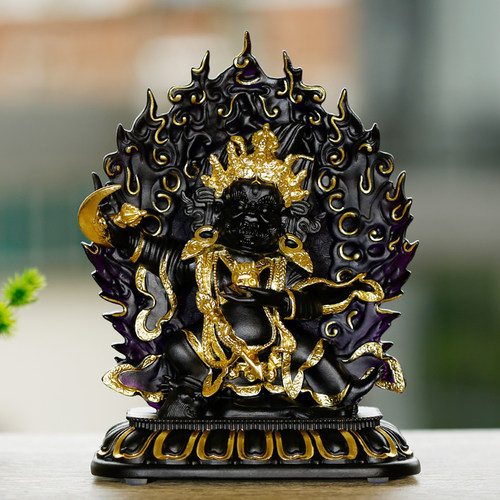 古法琉璃大黑天财神二臂玛哈嘎拉