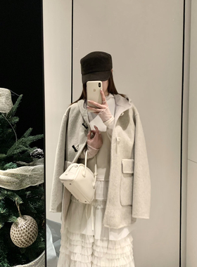 一念～巨减龄显瘦中长款不挑人羊毛外套(含70.3绵羊毛)10902-W01