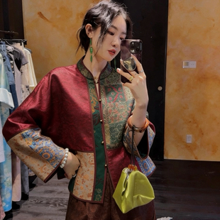 一念丝香云纱短外套拼接高级感上衣短外套(大货速发)XM01412988