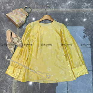 t711 人丝斜襟绣花小衫 一念轻奢26年春款 极简大牌老钱新中式