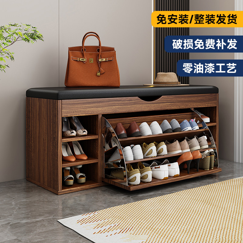家用进门口翻斗换鞋凳鞋柜座椅一体可坐式鞋架入户玄关穿鞋长凳子