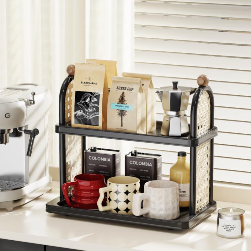 杯子置物架桌面办公室茶水间收纳盒咖啡杯茶包收纳水杯整理架