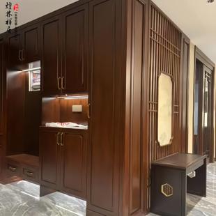 实木烤漆衣柜门整体橱柜门板新中式 红橡木白蜡木红樱桃乌金木 法式