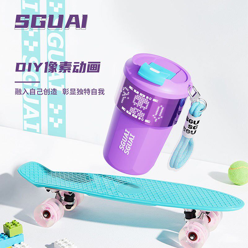 小水怪智能水杯男刻字提醒喝水显示温度创意定制保温杯咖啡水杯子