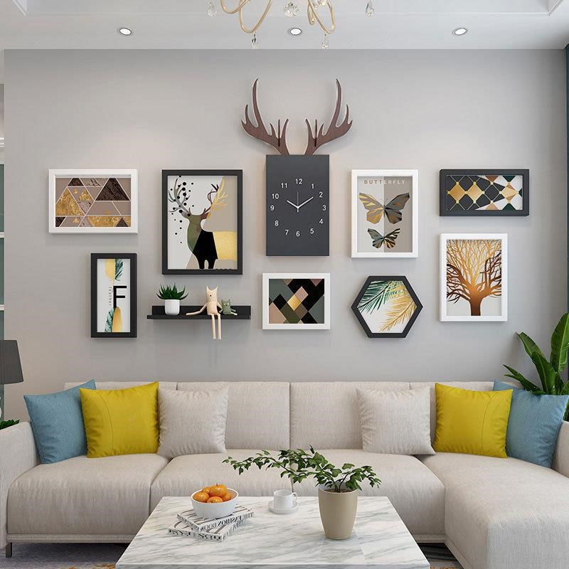 简约现代客厅照片墙装饰创意组合沙发背景相片墙卧室房间相簿相框