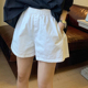 高腰阔腿短裤 休闲工装 女士韩版 纯棉夏季 百搭宽松薄款 大码 五分裤 子