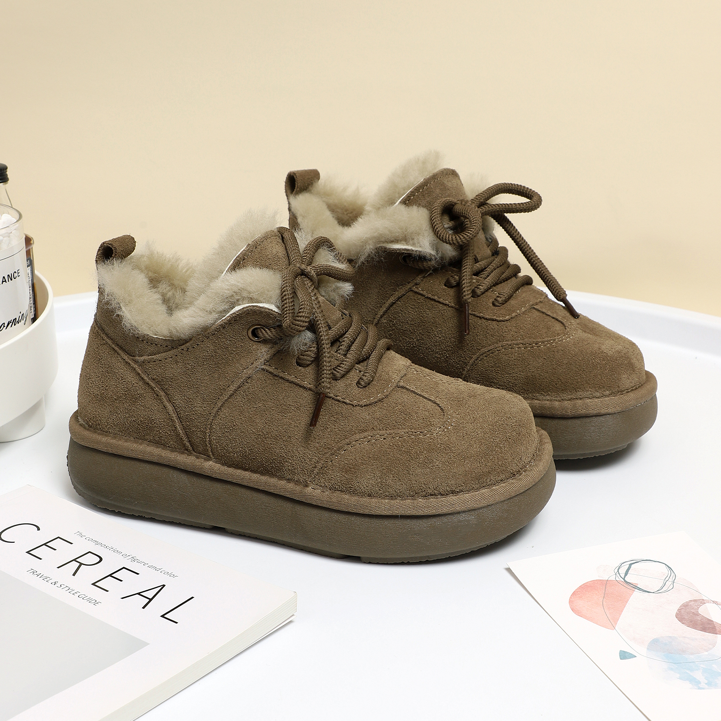 2025冬新款加厚系带雪地靴女