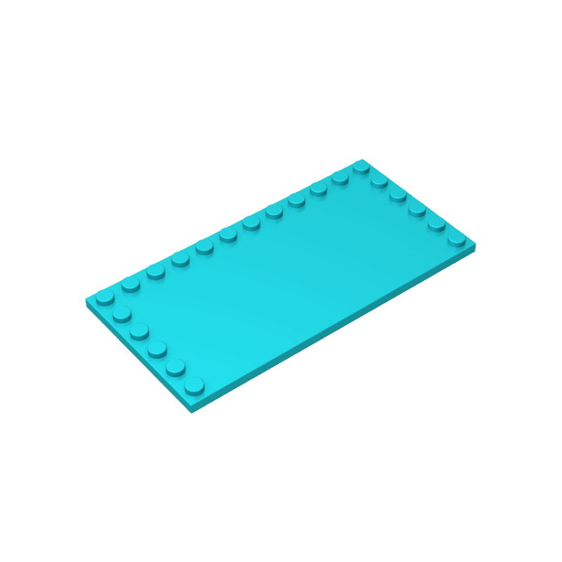 高砖积木零件GDS-M049配件6x12异形光面边缘带饰钉板兼容6178散件