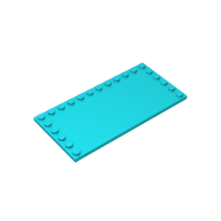 高砖积木零件GDS-M049配件6x12异形光面边缘带饰钉板兼容6178散件