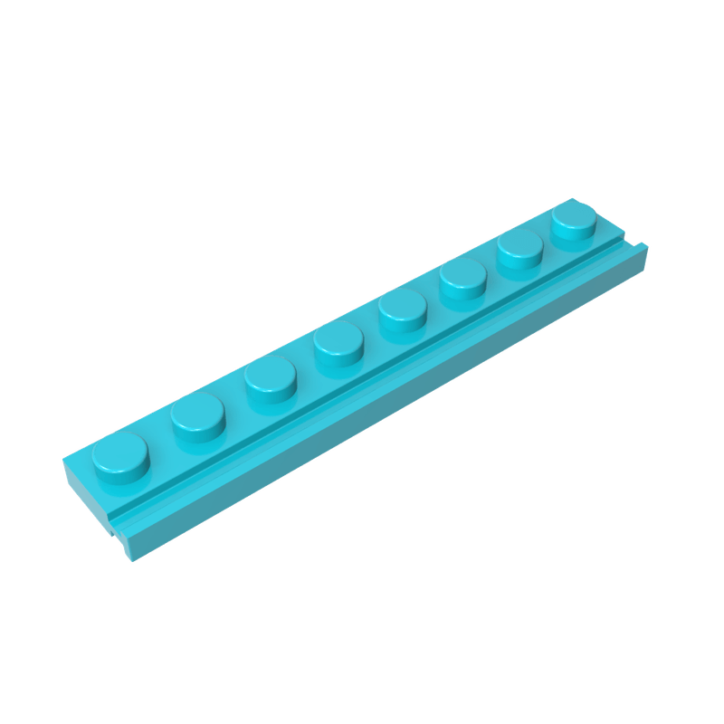 高砖积木零件GDS-1235配件1x8 单侧带滑槽轨道板兼容4510散件