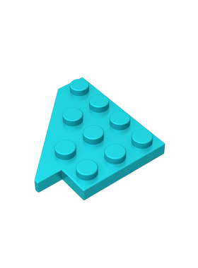 高砖积木零件GDS-M360配件4x4特殊形状斜边板（左）兼容拼插散件