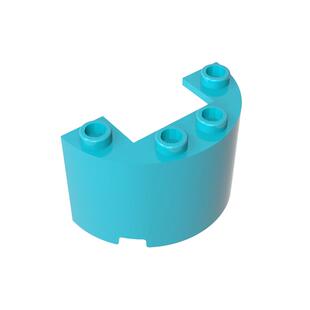 高砖积木零件GDS-1127配件2x4x2 弧形墙壁板兼容24593MOC拼插散件