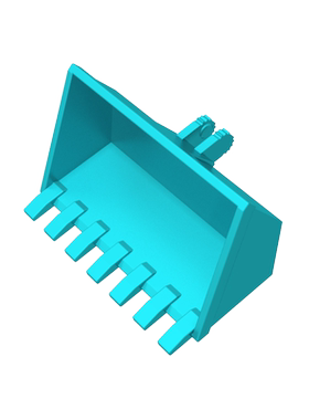 高砖积木零件GDS-90116配件4x4x2七齿挖掘机铲斗兼容21709散件