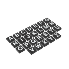 高砖积木零件GDS-B2207配件1x1光面板印刷件字母零件包兼容散件