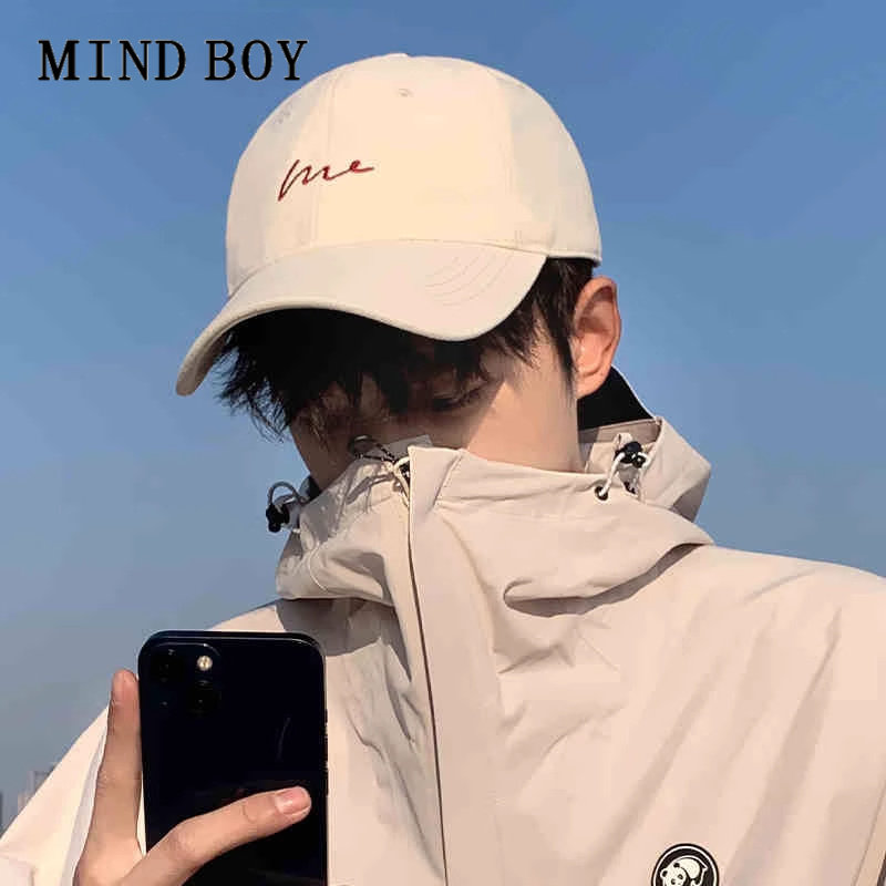 MIND BOY日本设计师联名款棒球帽子男大头围夏季户外软顶鸭舌帽女