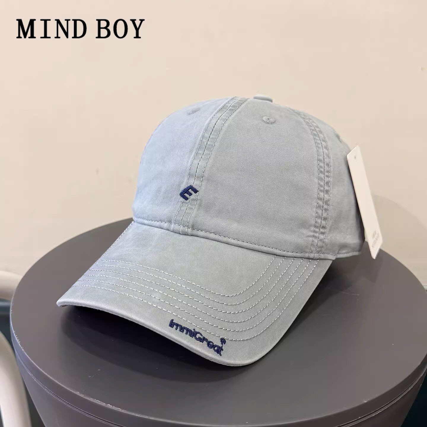 MIND BOY棒球帽女简约字母韩版百搭软顶鸭舌帽休闲出街防晒遮阳帽