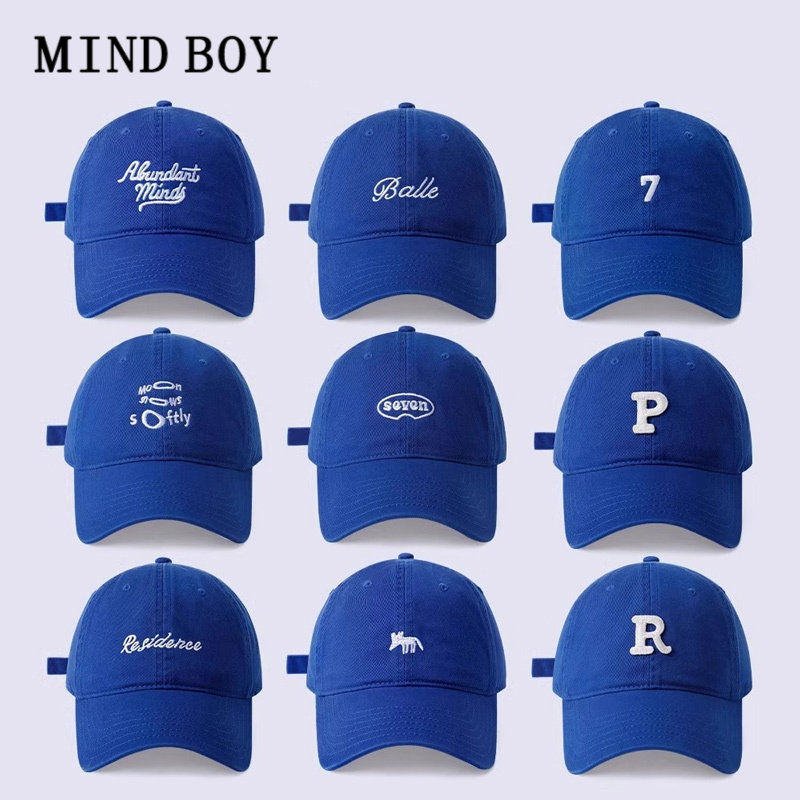 MIND BOY蓝色鸭舌帽女2026年新款克莱因蓝大头围棒球帽软顶男帽子
