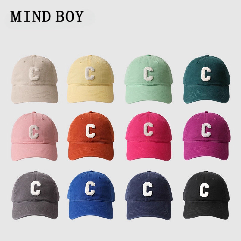 MIND BOY韩版C字百搭软顶棒球帽子女显脸小休闲情侣款鸭舌帽子男
