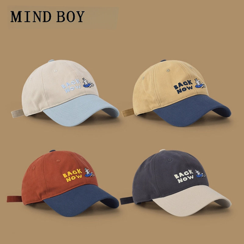 MIND BOY日本设计师联名款字母鸭舌帽美式大头围帽子复古棒球帽子