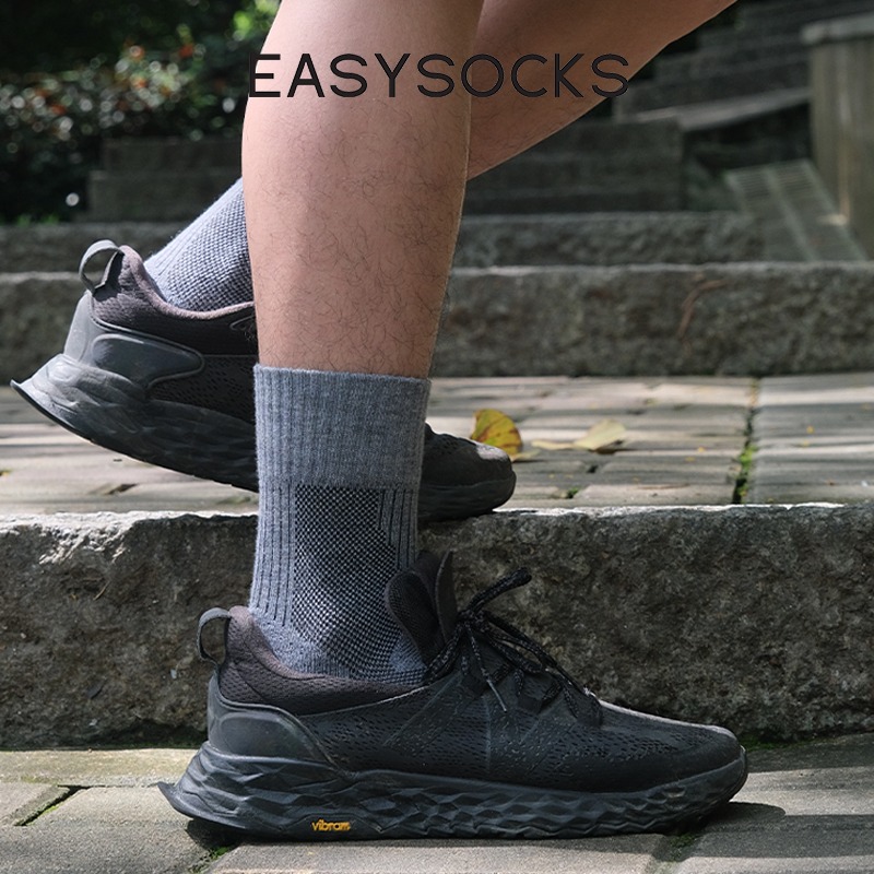 EASYSOCKS登山袜徒步袜羊毛速干袜子毛巾底吸汗透气运动袜越野跑