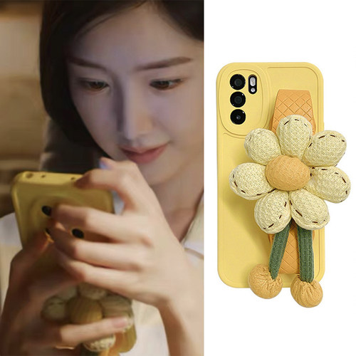 毛晓彤问心明星同款立体花朵腕带适用opporeno10pro手机软壳9/8/7/6/5潮r17/r15创意k9/k5/k7/k3防摔a93s/a72