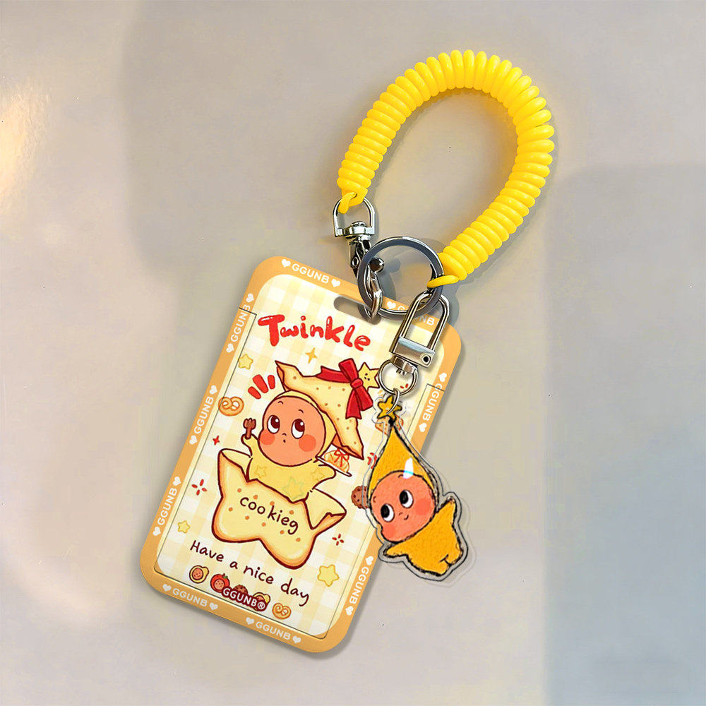 黄白格纹吃大星星饼干星星人感应卡套学生滑盖卡套饭卡地铁电瓶车小区卡包学生卡公交卡身份证件,文具电教/文化用品/商务用品,卡套/证件套,淘宝优惠券,粉丝福利购,淘宝优惠卷