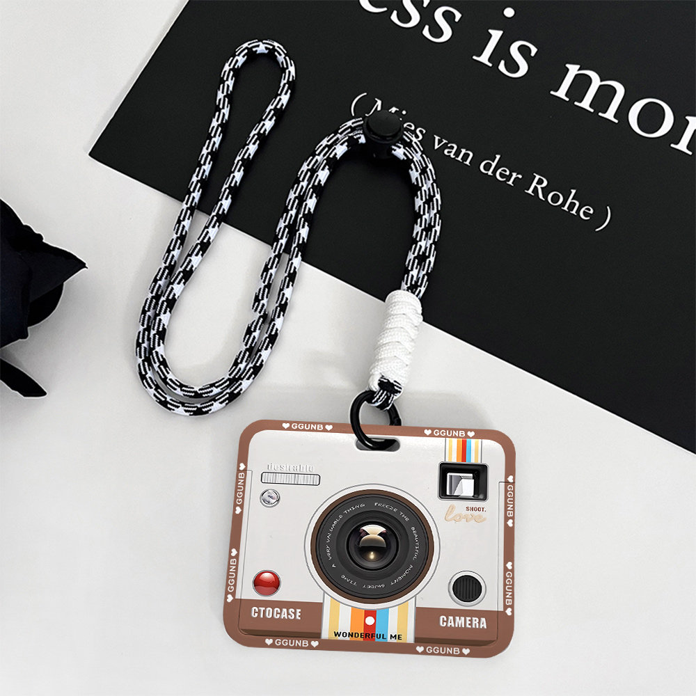 彩虹条纹照相机NFC感应地铁公交校园卡身份证卡片卡套卡包学生卡公交卡身份证件门禁卡工作证件套