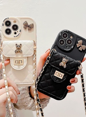 日韩ins立体小熊蝴蝶结卡包适用vivox90手机壳x80/x70/x60/x50潮x30/x27女x23简约s15/s12/s10软s9女y76s/y3s