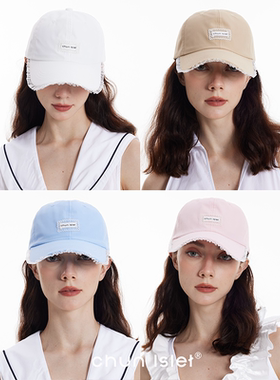 CHUNISLET纯屿 纯色蕾丝花边棒球帽经典百搭硬顶大头围蕾丝鸭舌帽
