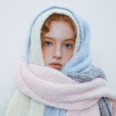 CHUNISLET纯屿 纯色羊毛软糯气质风大披肩秋冬保暖奶油色系长围巾